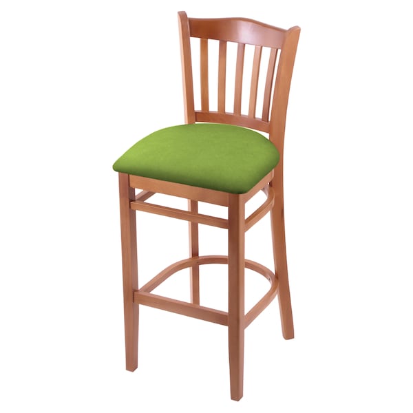 25" Counter Stool, Medium Finish, Canter Kiwi Green Seat